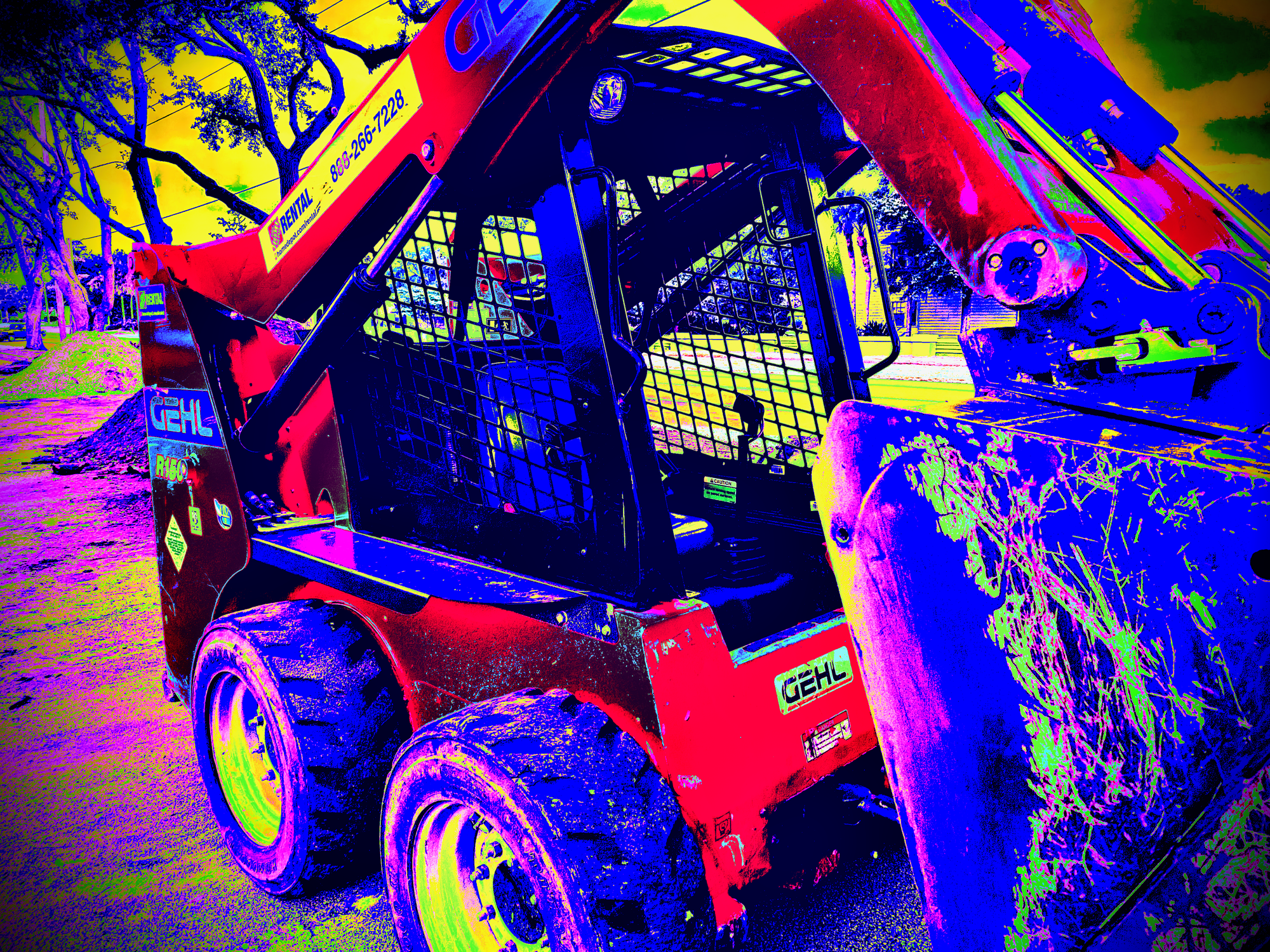 Sci-fi twist and artistic aesthetic on a land clearing tractor (mulching tractor)
