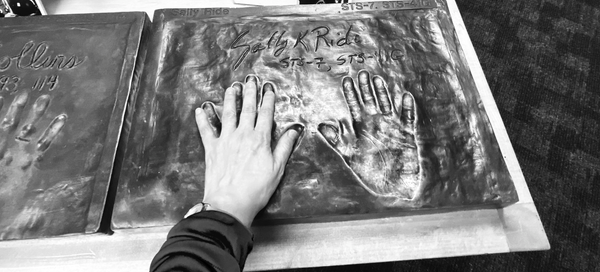 Sally K. Ride handprints (memorial) at American Space Museum in Titusville, FL. September 2022. 